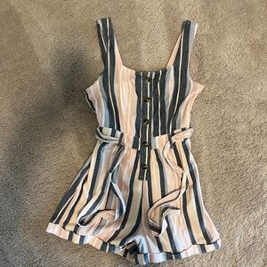 American Eagle Outfitters Pink and Blue Jumpsuit